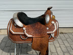 Used Silver Mesa 15.5” Western Show Saddle with Matching Breast Collar