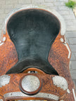 Used Silver Mesa 15.5” Western Show Saddle with Matching Breast Collar
