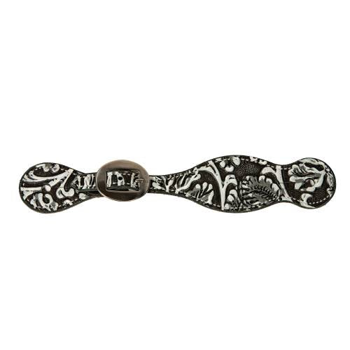 Women's Professional's Choice Black & White Paisley Spur Straps