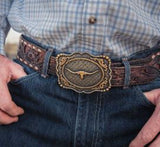 Montana Silversmith's Framed Longhorn Attitude Buckle