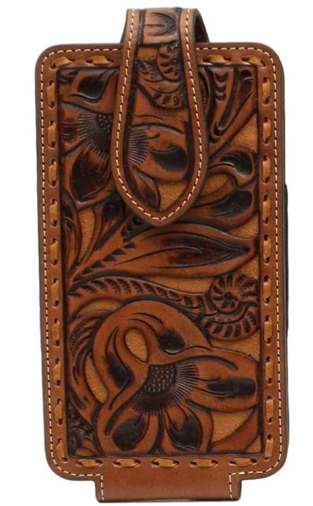 Nocona Large Brown Underlay Floral Cell Phone Case