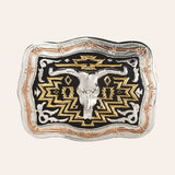 Crumrine Copper Longhorn Belt Buckle