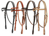 Tory Leather 5/8" Double & Stitched V-Brow Headstall