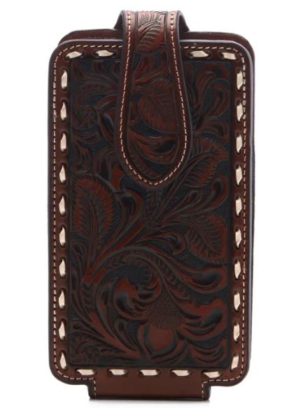 Ariat Large Brown Tooled Cell Phone Case