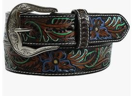 Ladies Nocona Tooled Floral Pattern Belt