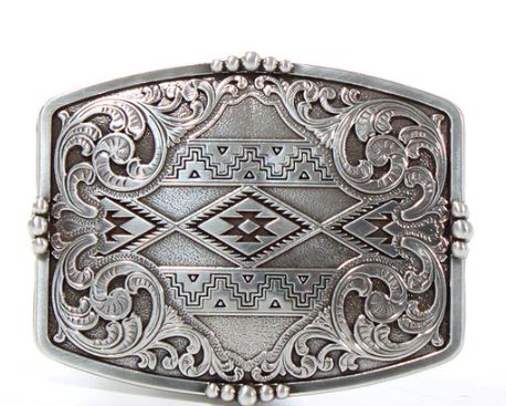 Nocona Floral Aztec Western Belt Buckle