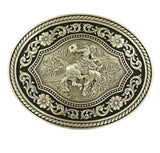 Nocona Cowboy with Scroll Western Belt Buckle