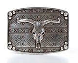 Nocona Bull Skull Western Belt Buckle