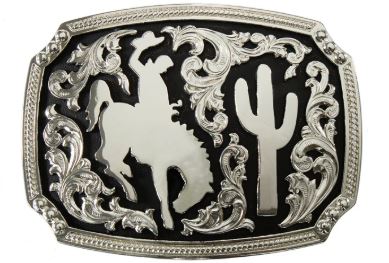 Nocona Bronco Rider Western Belt Buckle