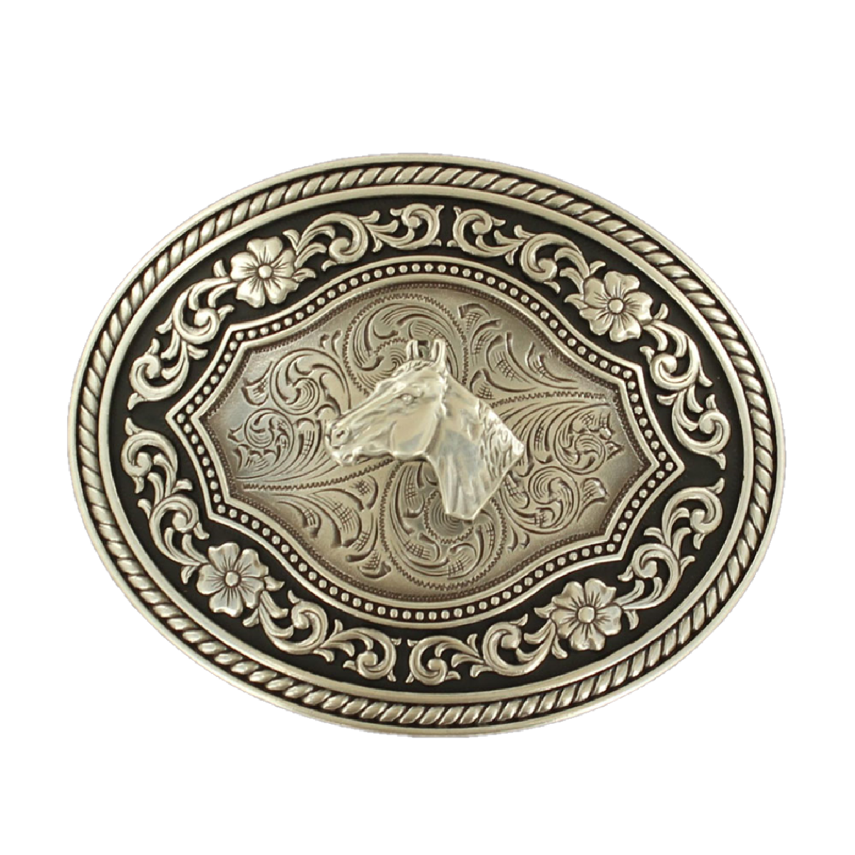 Nocona Oval Horse Head Belt Buckle