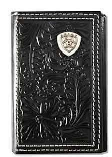 Ariat Tri-Fold Floral Embossed Wallet