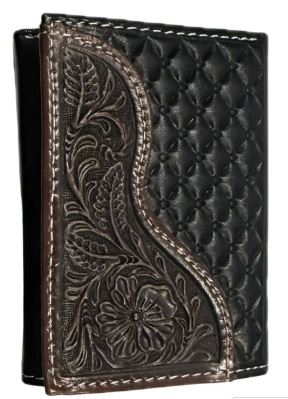 Nocona Tri-Fold Floral Overlay Wallet