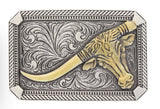 Montana Silversmiths Classic Impressions Two Tone Twisted Rope & Pinpoints Attitude Leaning Steer Buckle