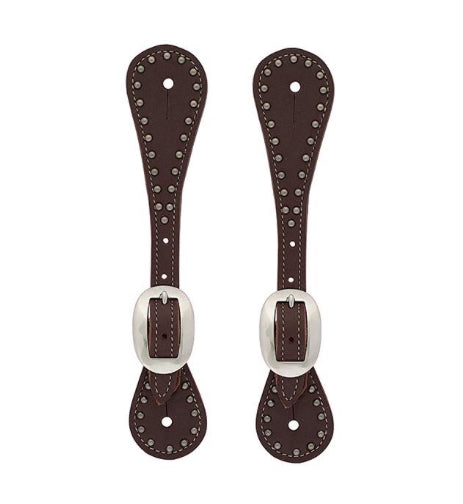 Weaver Leather Youth Oiled Harness Leather Spur Straps with Spots