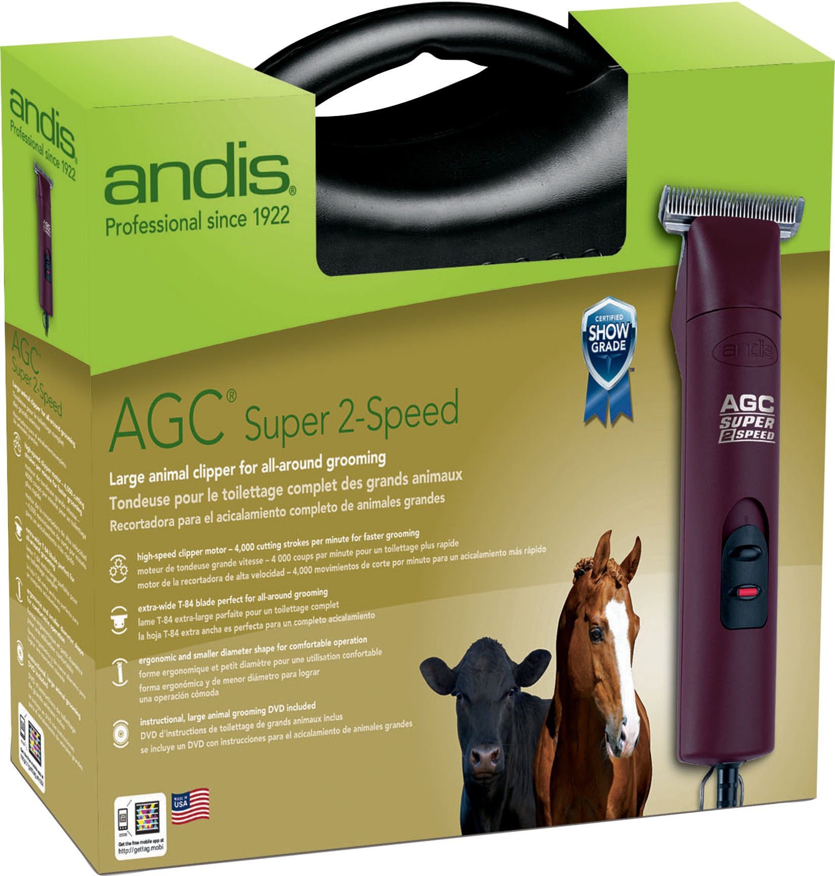 Andis AGC2 Super 2-Speed Horse Clipper With T-84 Blade