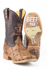 Men's Tin Haul Don't Fence Me In Wide Square Toe Boot w/ Butcher Shop Obvious Sole