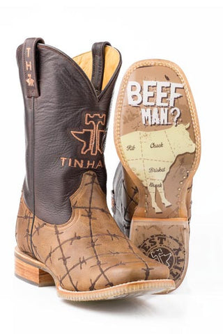 NEW TIN HAUL men\'s don\'t fence me in two square toe boot in brown oiled IMG_3415__77711.1727894570.386  main image 3
