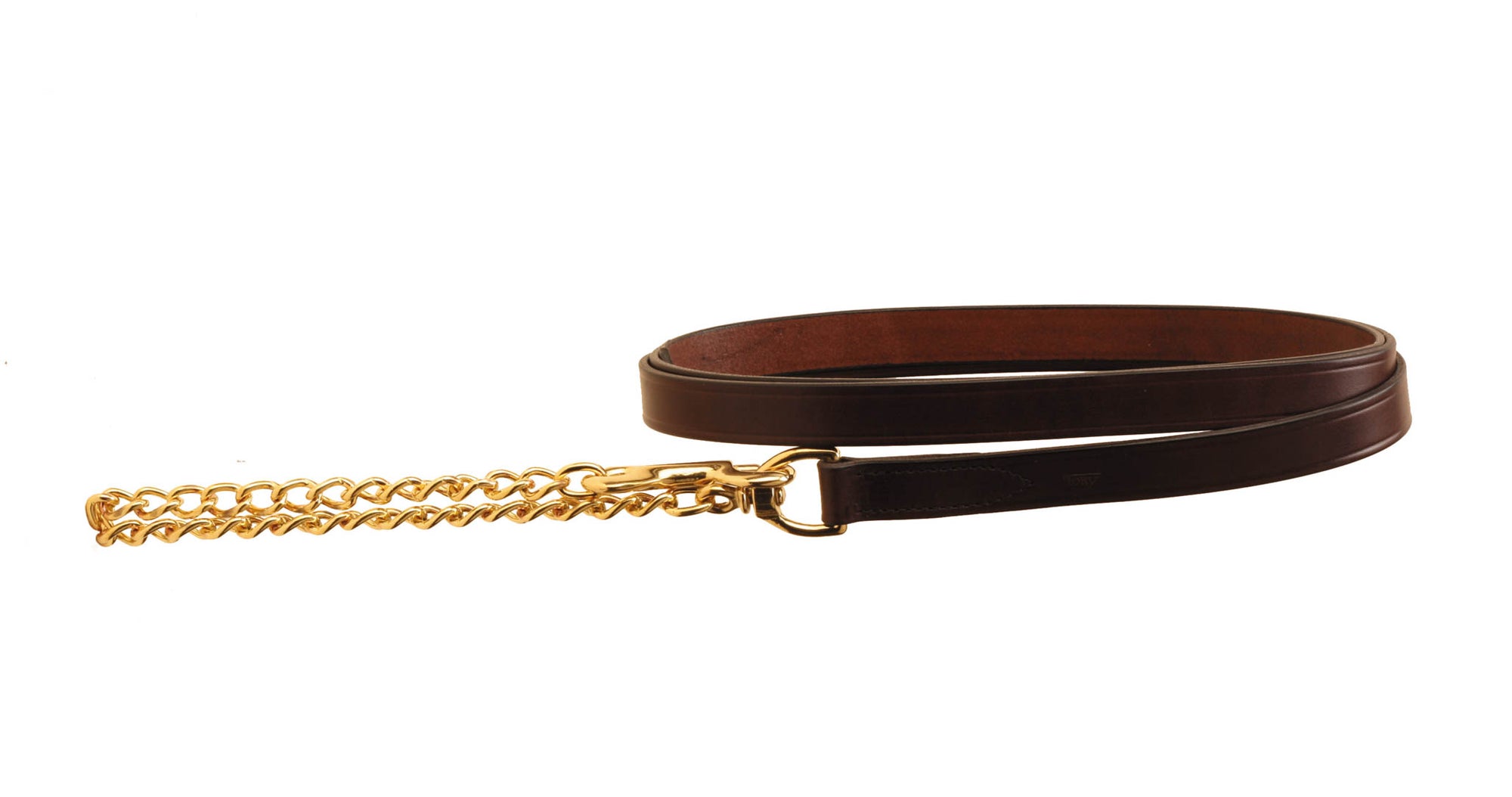 Tory Leather 1" Lead With 30" Solid Brass Chain