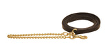 Tory Leather Lead With Fine Brass Plated Chain