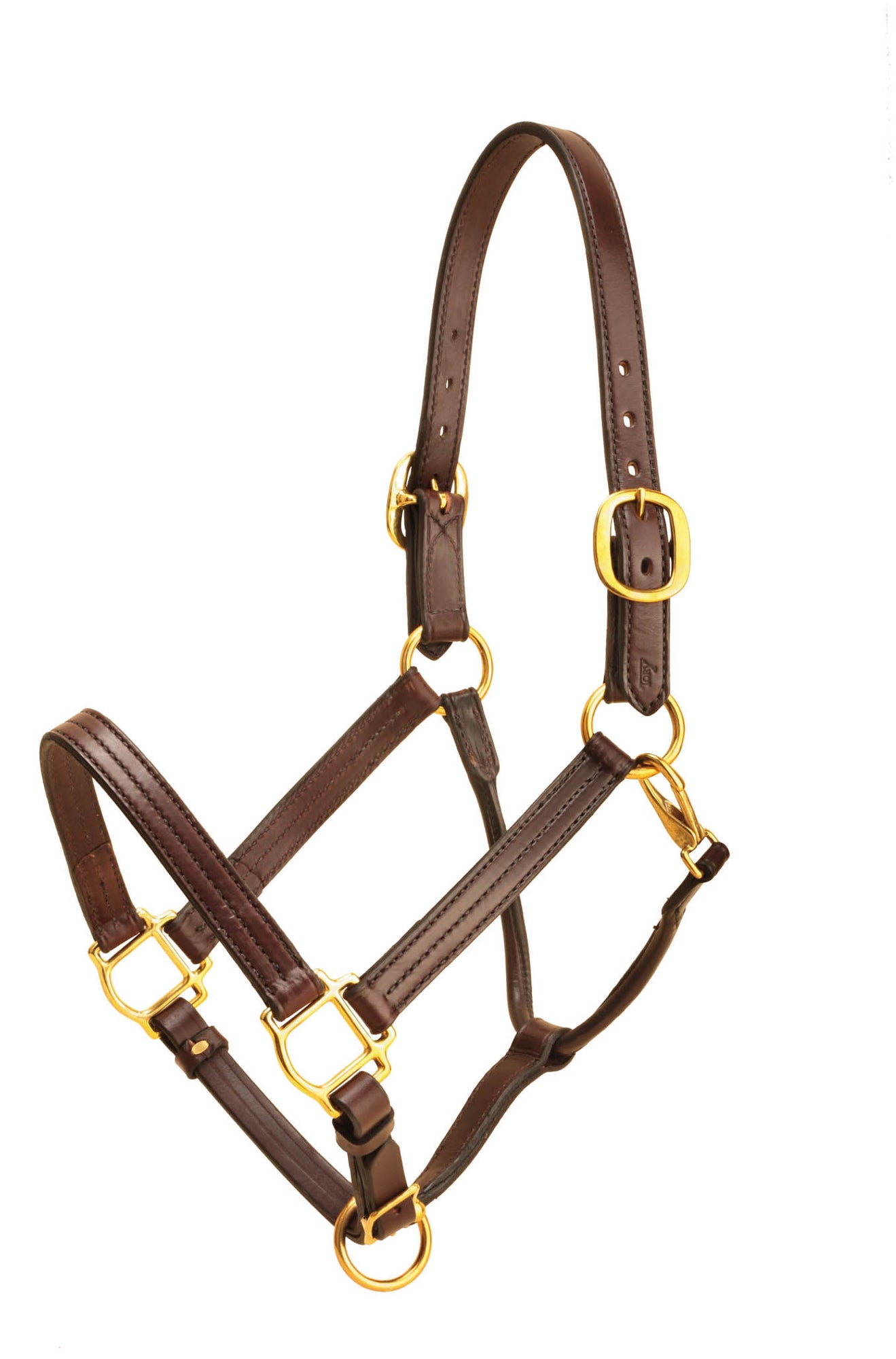 Tory Leather Horse Triple Stitched Halter W/Rolled, Snap Throat