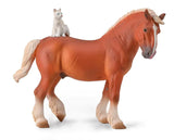 Breyer CollectA Draft Horse with Cat
