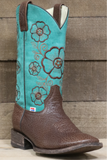 Ladies' Rockin Leather Turquiose Bull Foot Boot