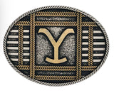 Montana Silversmiths The Yellowstone Y Squared Up Oval Belt Buckle