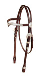 Tory Leather Oklahoma Silver Full Plate V-Brow Headstall