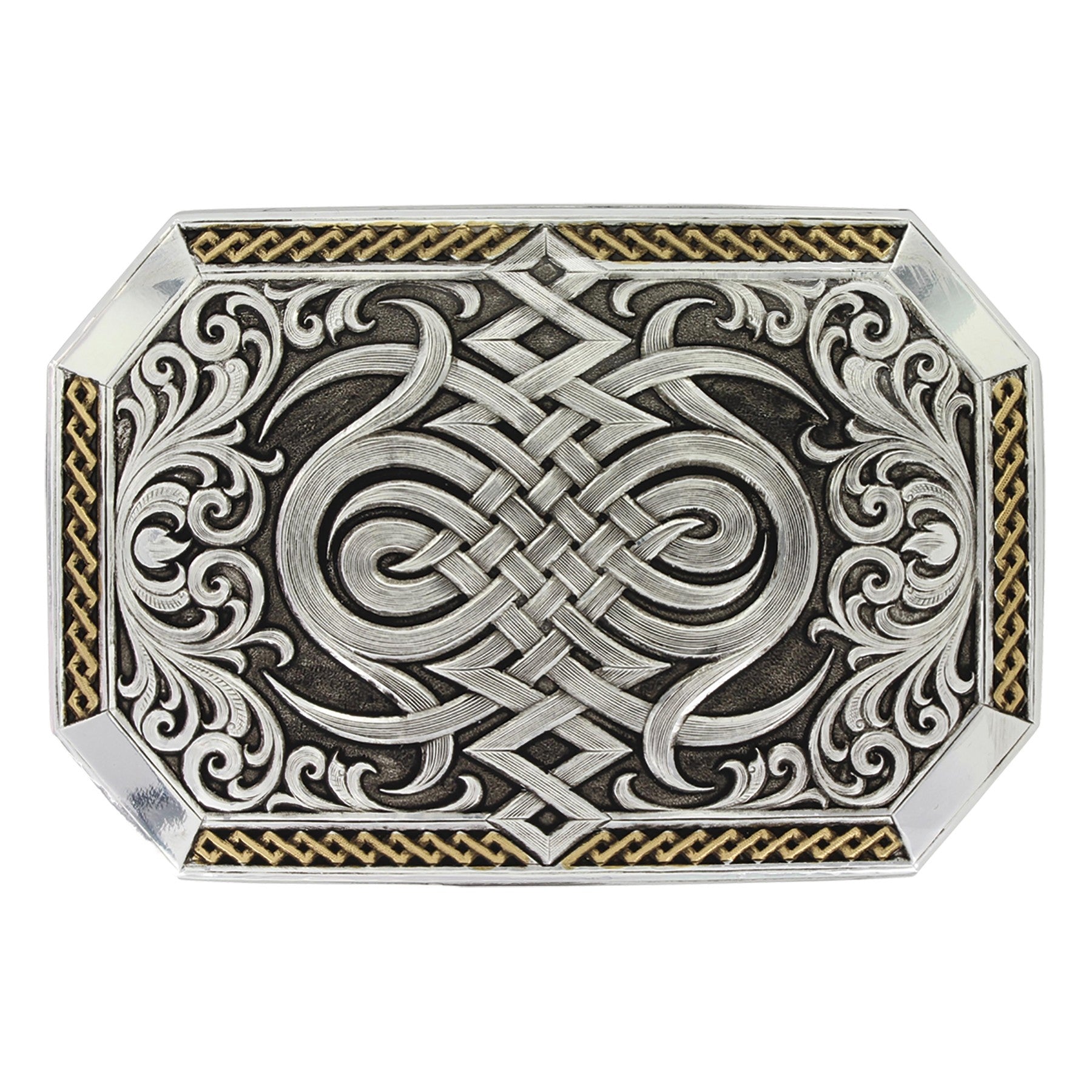 Montana Silversmith’s Antiqued Two Tone Western Celtic Knot Buckle