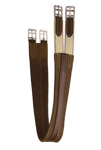 Tory Leather Havana Contour English Girth With Elastic At One End