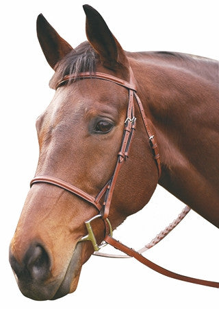 HDR Advantage Plain Raised Snaffle Bridle With Laced Reins