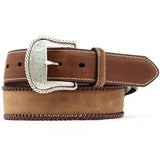 Men's Nocona Concho Braided Edge Leather Belt Reg And Big Brown
