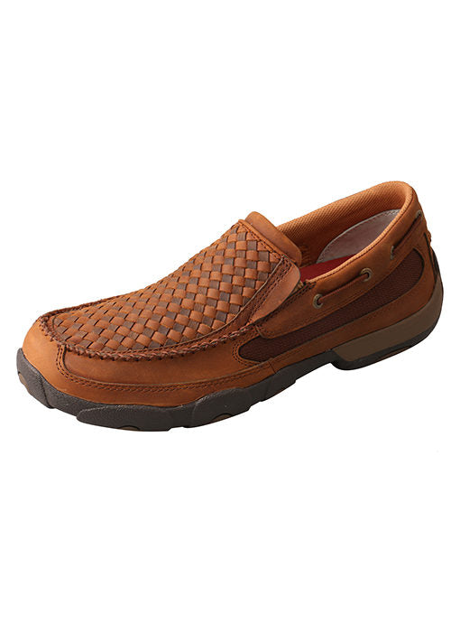 Men’s Twisted X Slip-On Driving Moc- Oiled Saddle/Brown- MDMS017