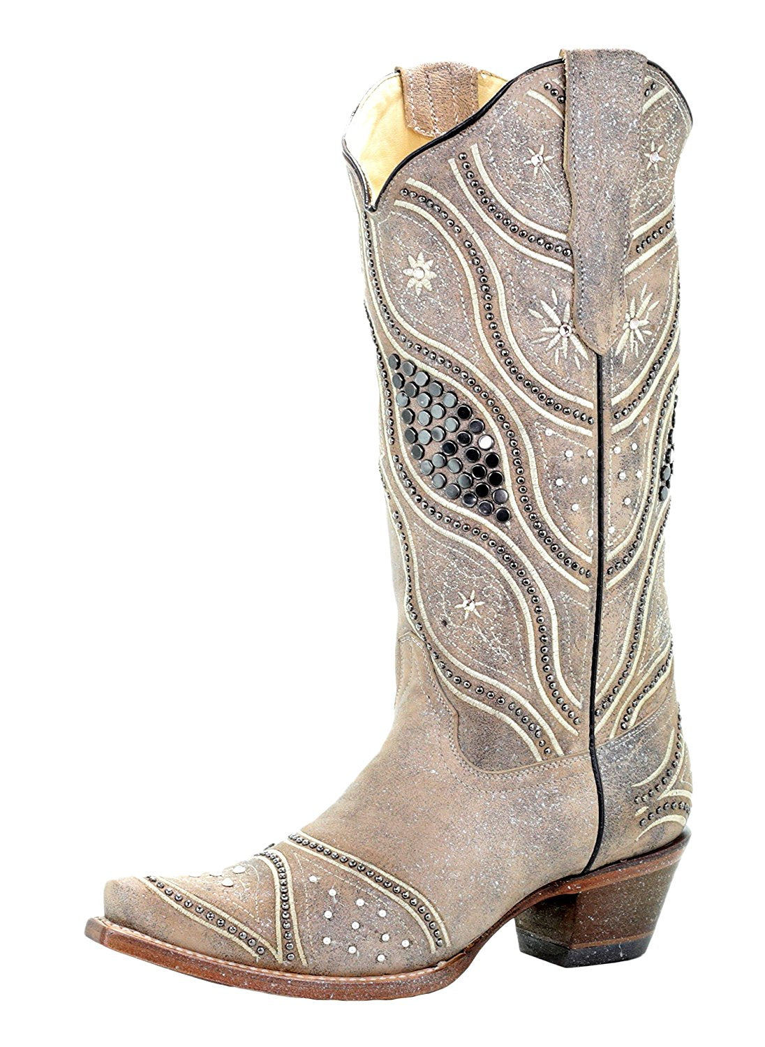 Corral women's bone embroidery western clearance boots