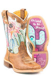 Kid & Youth Tin Haul Cactilicious Square Toe Boot w/ Raised To Be Sharp Sole