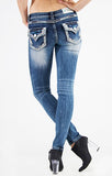 Grace in LA Embellished Faux Flap Pockets Skinny Jeans