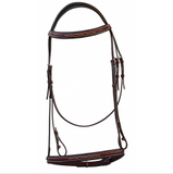 Royal Highness Fancy Stitched Italian Leather Bridle w/ Laced Reins