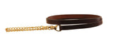 Tory Leather 1" Lead With 24" Solid Brass Chain
