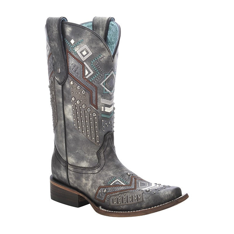 Ladies’ Corral Charcoal Tribal Pattern Boots
