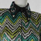 Ladies Western Collection  Custom Lime and Teal Zig Zag Rail Show Shirt