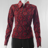 Ladies Western Collection Custom Red and Graphite Floral Horsemanship Show Shirt