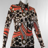 Ladies Western Collection Custom Chocolate Circle & Salmon Stripe Show Shirt